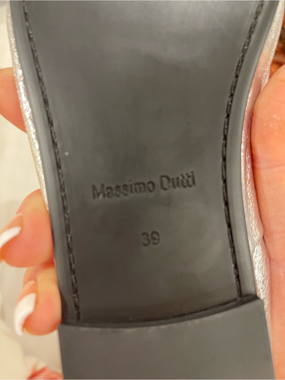 Massimo Dutti Silver Metallic Flats - Picture 12 of 16